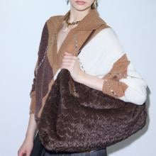 Liu Jo Foulard bag in pelliccia Deep Brown - AF6194E1168 91419 - 2