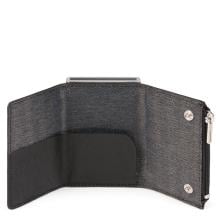 Piquadro Porta carte di credito con Sliding System con portamonete RFID Black Square - 2