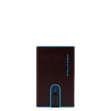 Piquadro Porta carte di credito con Sliding System con portamonete e banconote RFID Blue Square - 1