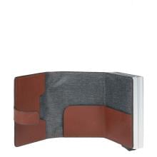 Piquadro Compact Wallet Doppio Black Square Cuoio - 2