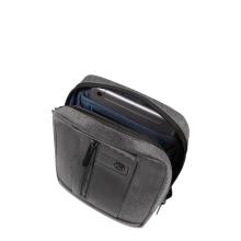 Piquadro Borsello Porta Tablet Mini Brief 2 in tessuto riciclato Grigio Nero - 8