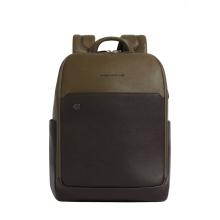 Piquadro Zaino Porta PC Black Square 14" Verde Testa Di Moro - 1