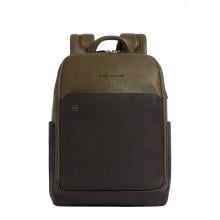 Piquadro Zaino Porta PC Black Square 15.6" Verde Testa di Moro - 1