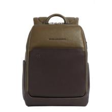 Piquadro Zaino Porta PC 13" Black Square Verde Testa di Moro - 1