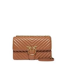Pinko Borsa a tracolla Love One Chevron Marrone Leone Antique Gold - 1