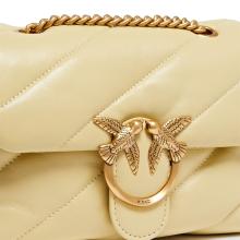 Pinko Mini Borsa a tracolla Love Puff Maxi Quilt Giallo Vaniglia Antique Gold - 3