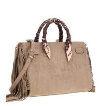 RUMA Canyon Tote Fringes Suede Grey - 2