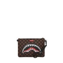 Sprayground Pochette Shark in Paris WTF Bubble Brown Check Limited Edition - 4