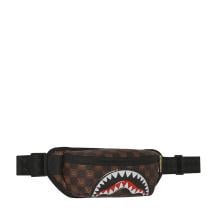 Sprayground Marsupio Shark in Paris WTF Bubble Brown Check Limited Edition - 2