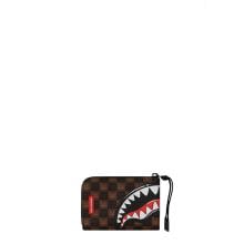 Sprayground Portafoglio Shark In Paris WTF Bubble Brown Check Limited Edition - 1