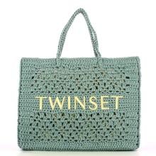 Twin Set Shopper Bohémien Crochet Blue Tear - 1