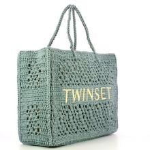 Twin Set Shopper Bohémien Crochet Blue Tear - 2
