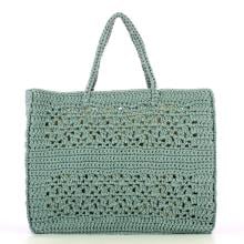 Twin Set Shopper Bohémien Crochet Blue Tear - 3