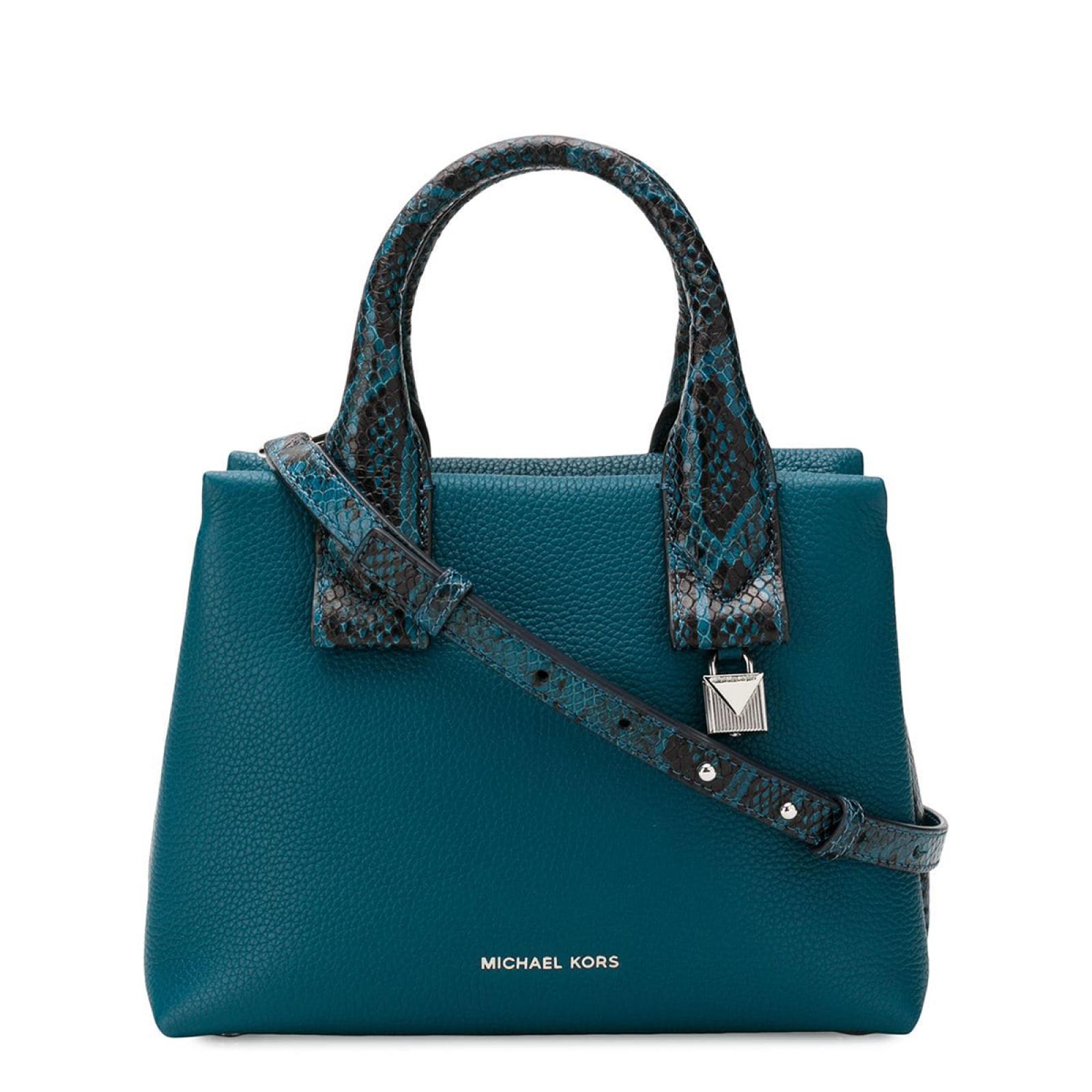 Borsa a mano Rollins Small in pelle - LUXE/TEAL