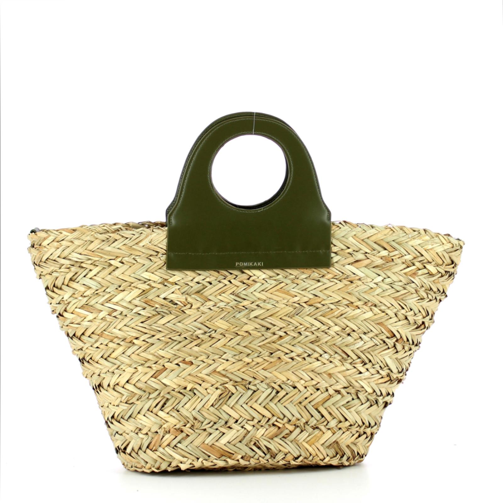 Straw basket handbag Ariel - OLIVE