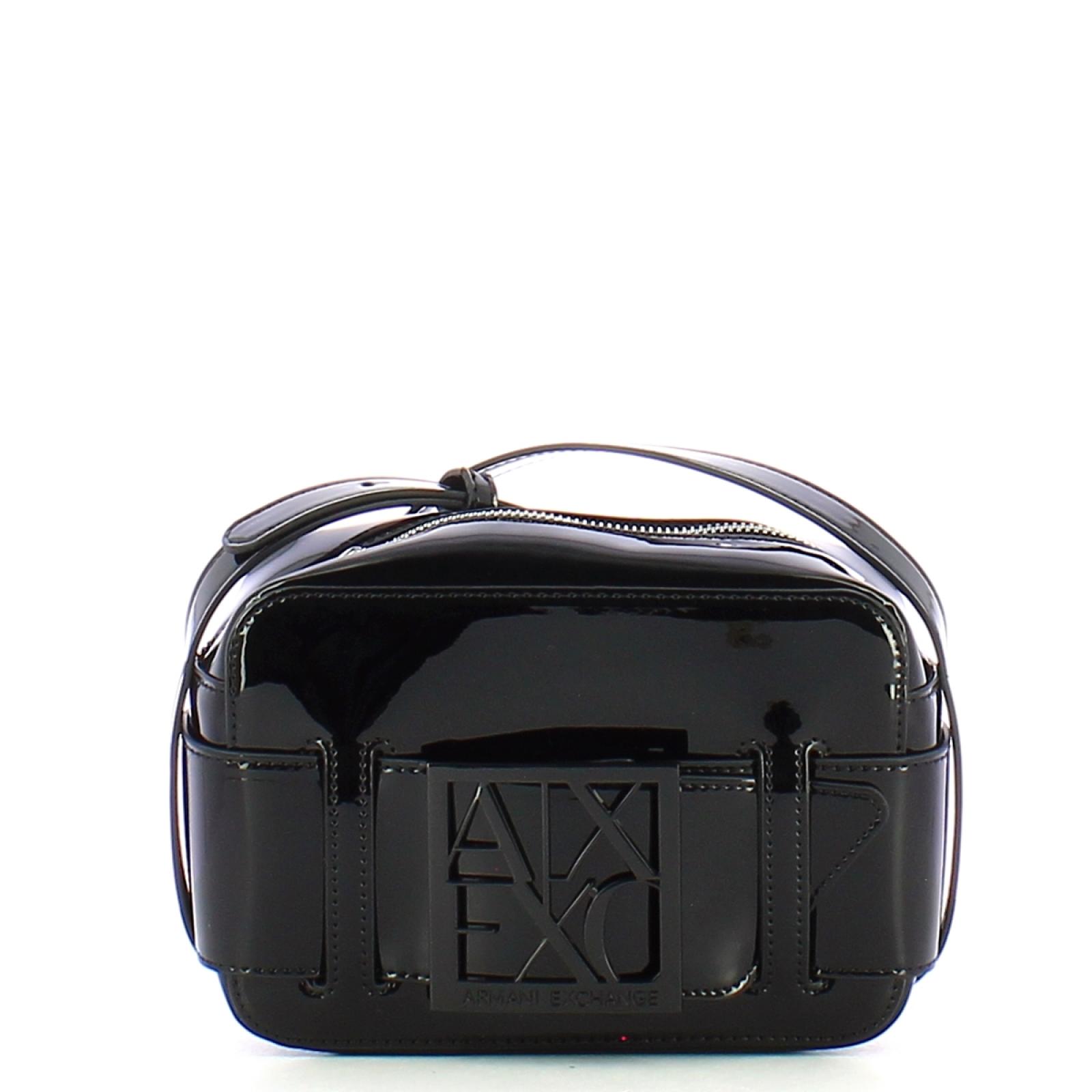 Armani Exchange Camera Bag lucida con fibbia Nero - 1