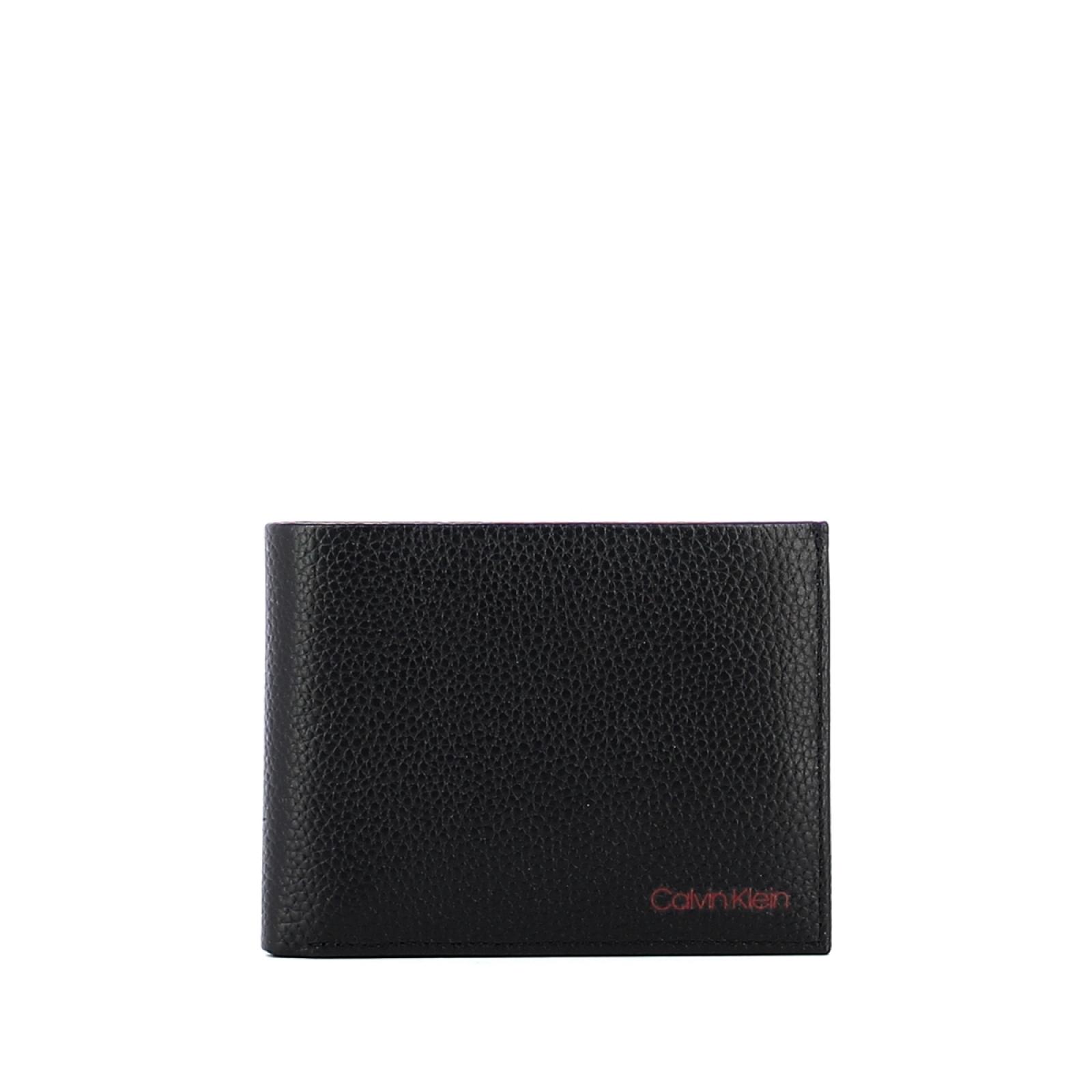 Wallet pebbled leather Edge w. coin pouch-BLACK-UN