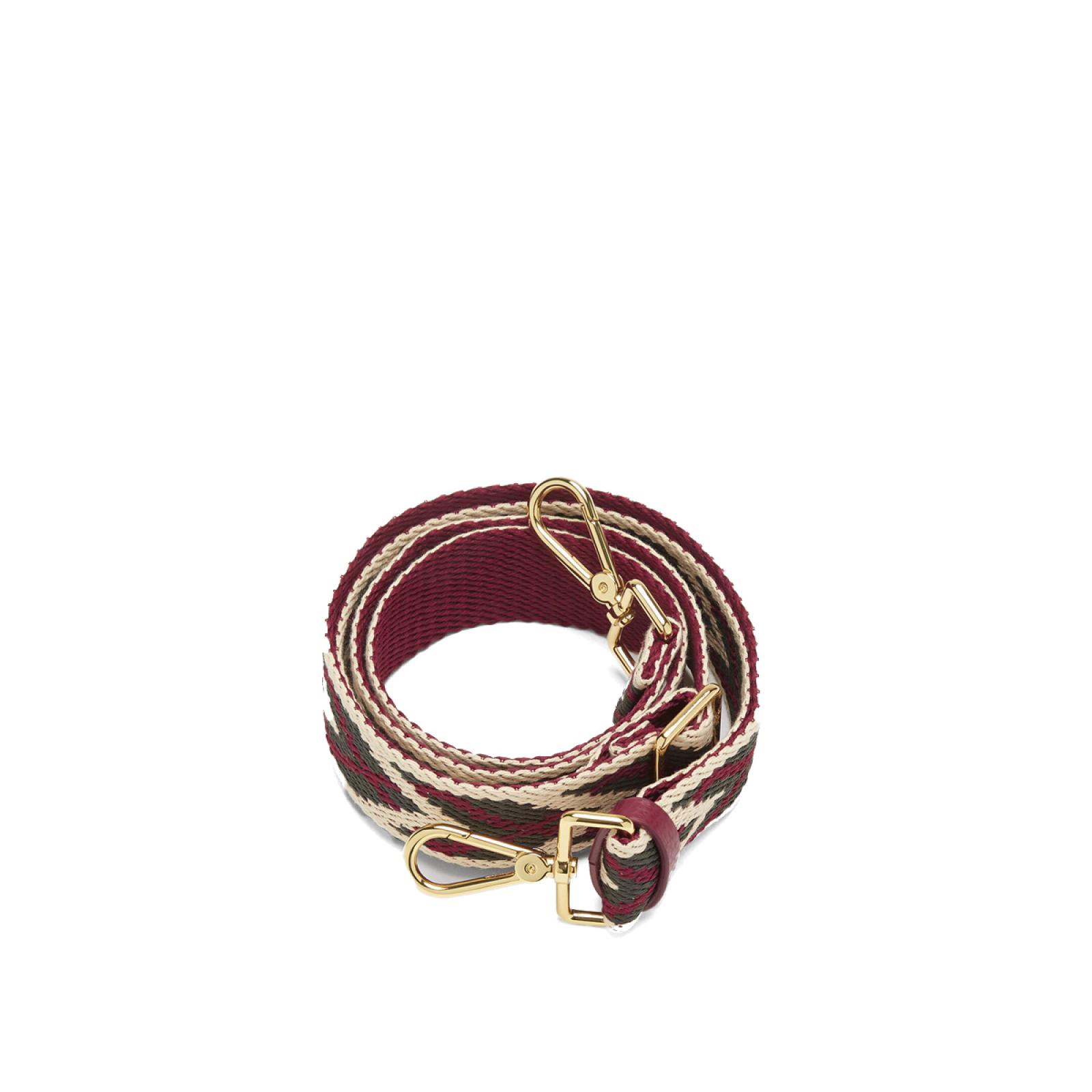 Coccinelle Tracolla di ricambio in tessuto Spigato Multicolor Ardesia Garnet Red - 1