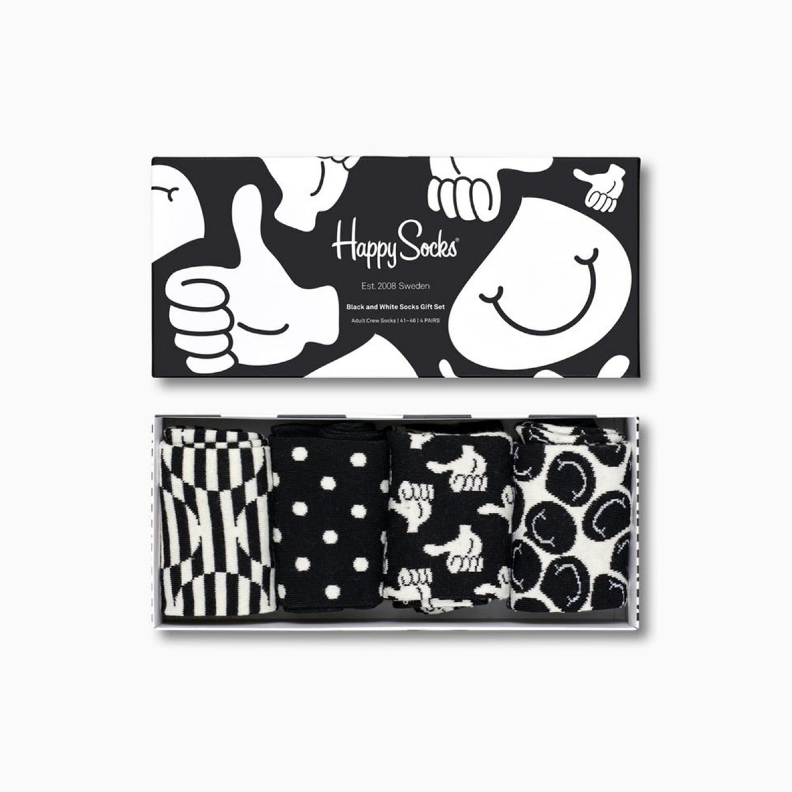 Happy Socks Black and White Socks Gift Box 4-Pack - 1
