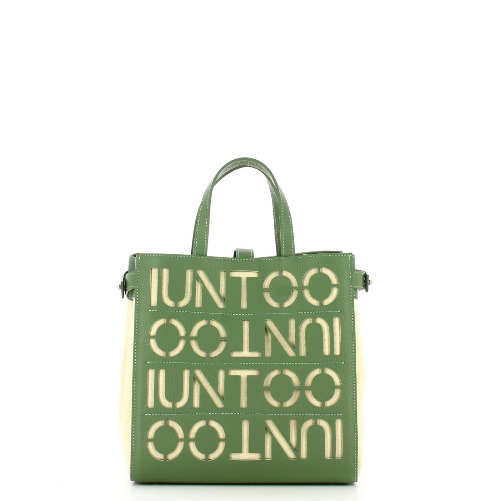 Iuntoo Shopper Piccola Graziosa con logo Salvia Beige - 1