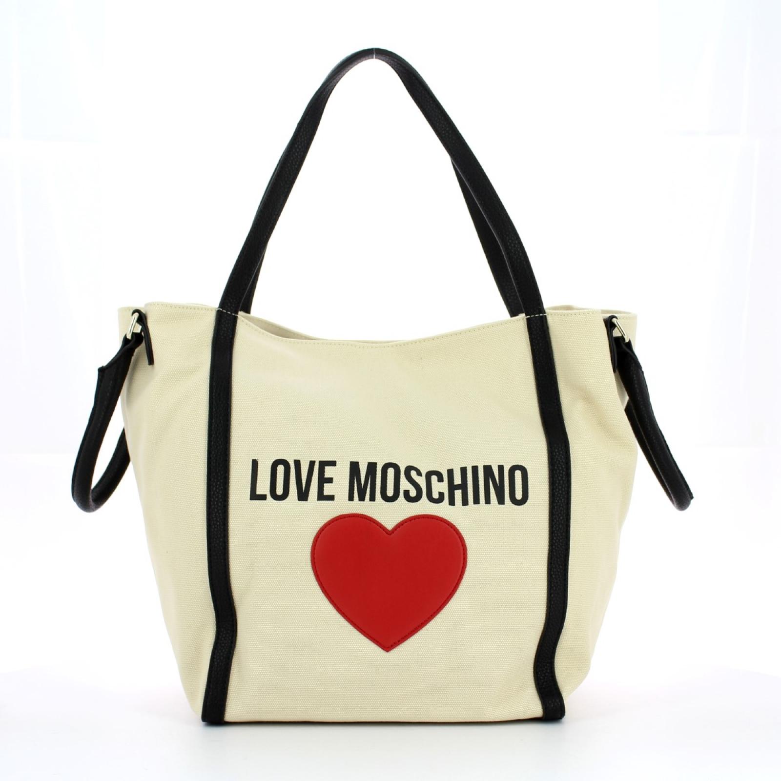 Love Moschino Shopper large in canvas con cuore - 1