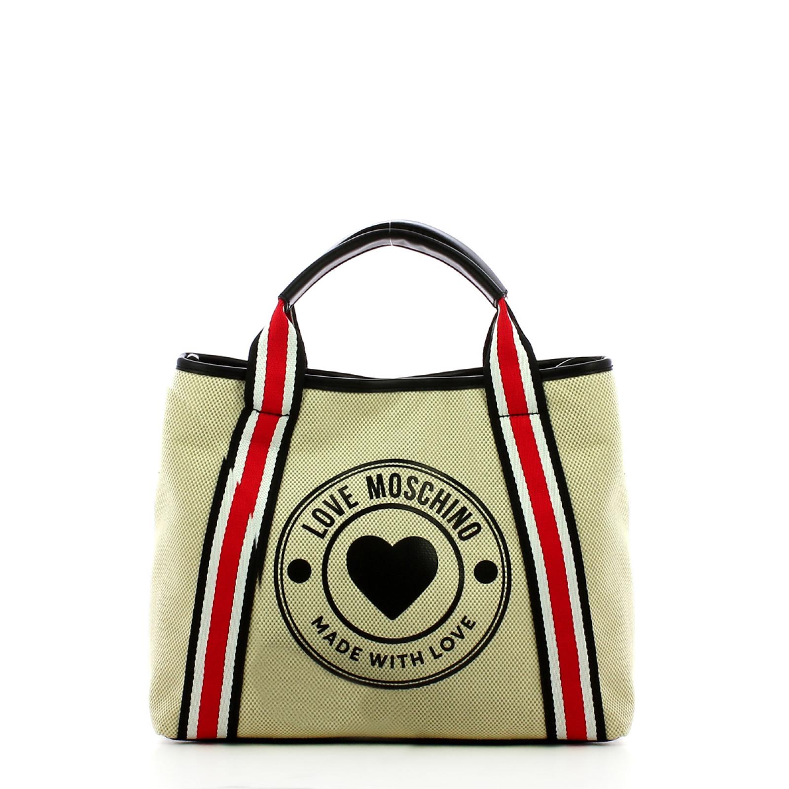 Love Moschino Shopper Small in Canvas Made With Love - 1
