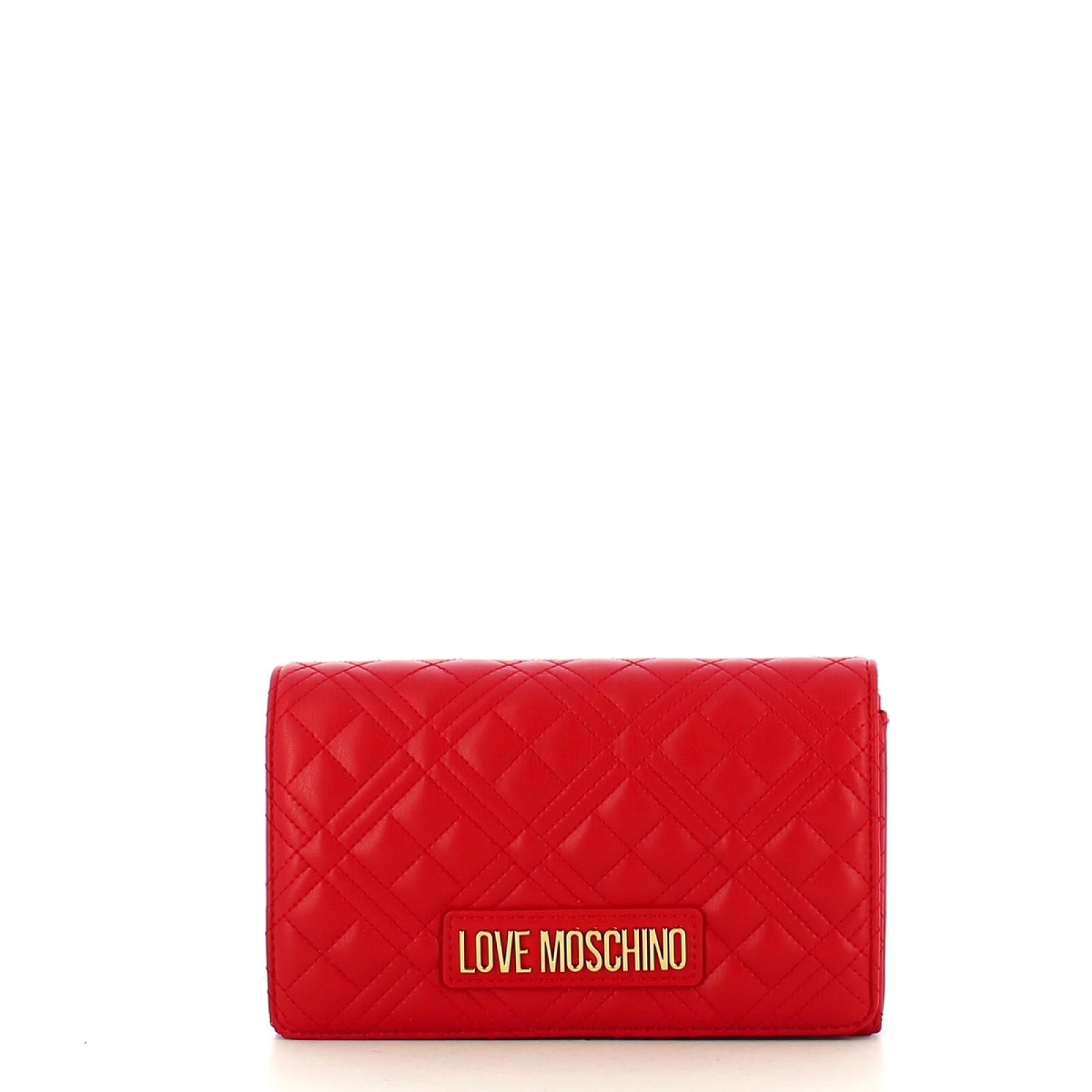 Love Moschino Clutch Shiny Quilted Rosso - 1