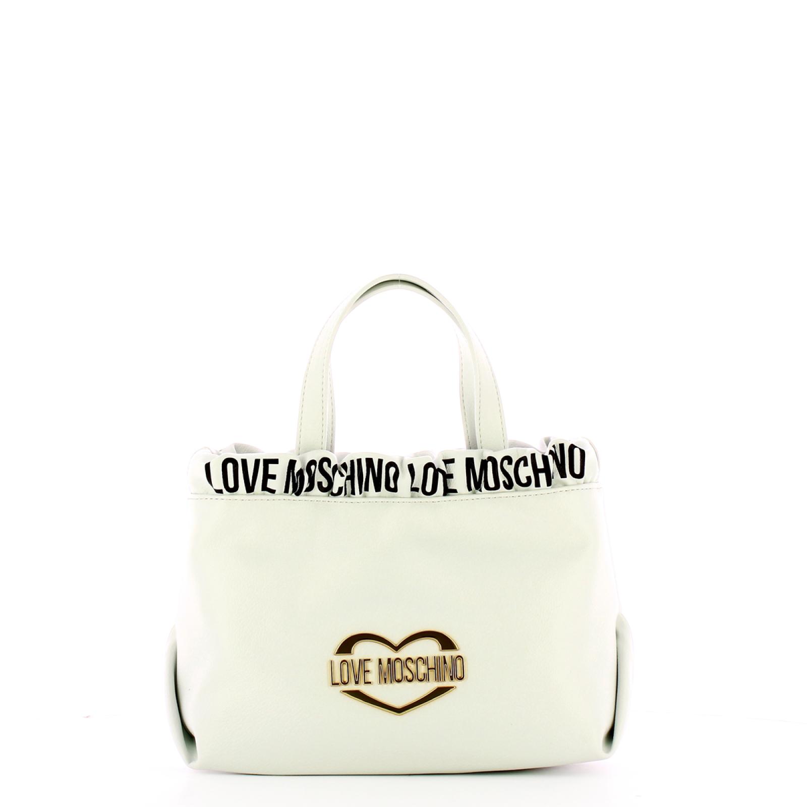 Love Moschino Borsa a mano Logo Band Bianco - 1