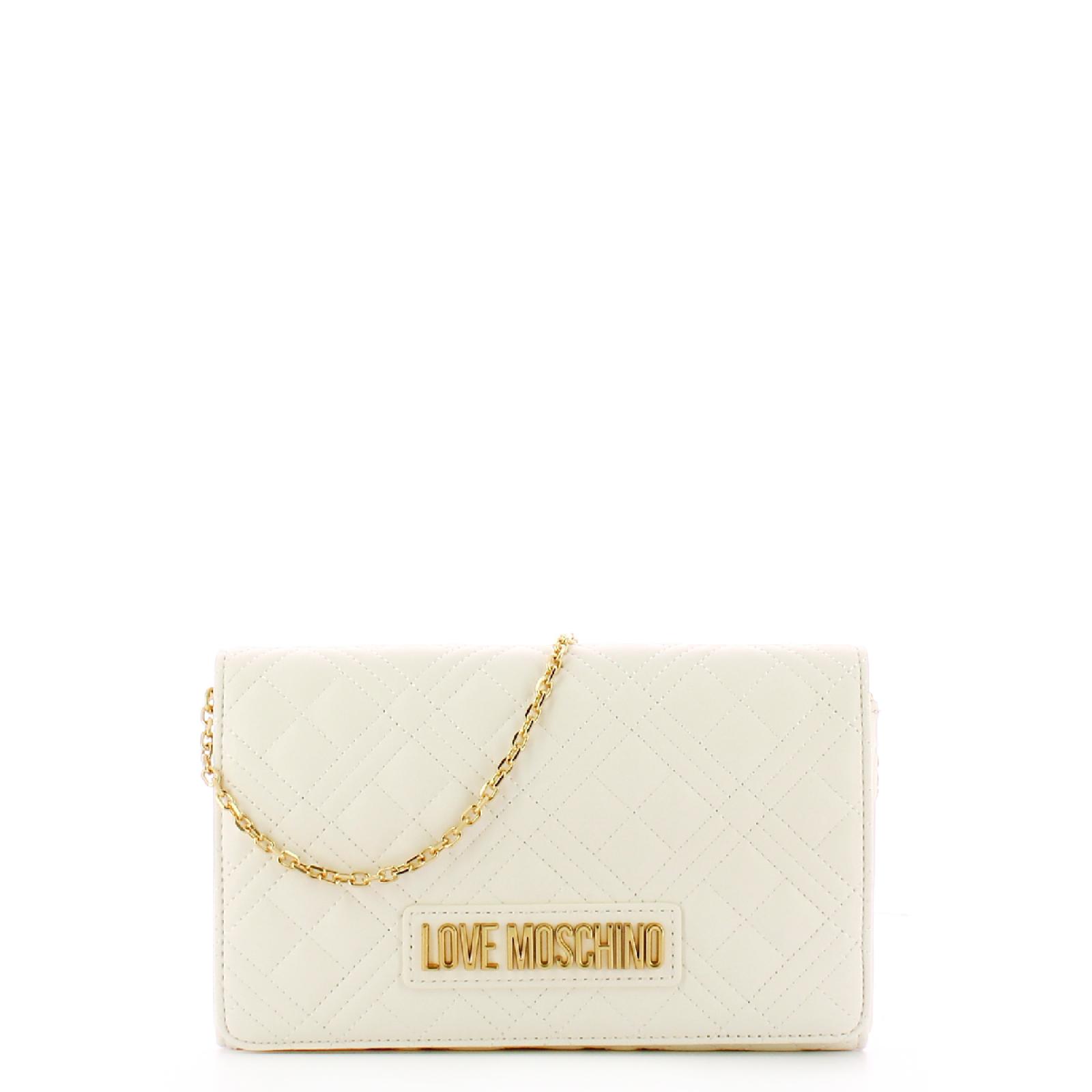 Love Moschino Clutch Shiny Quilted Bianco - 1