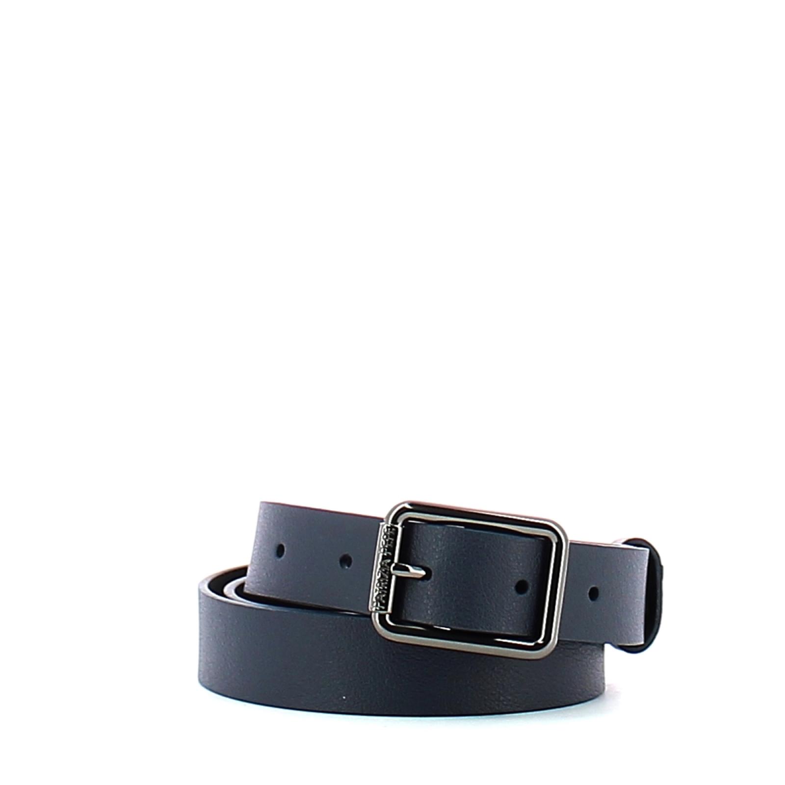 Leather Belt-STEEL/AZURE-M