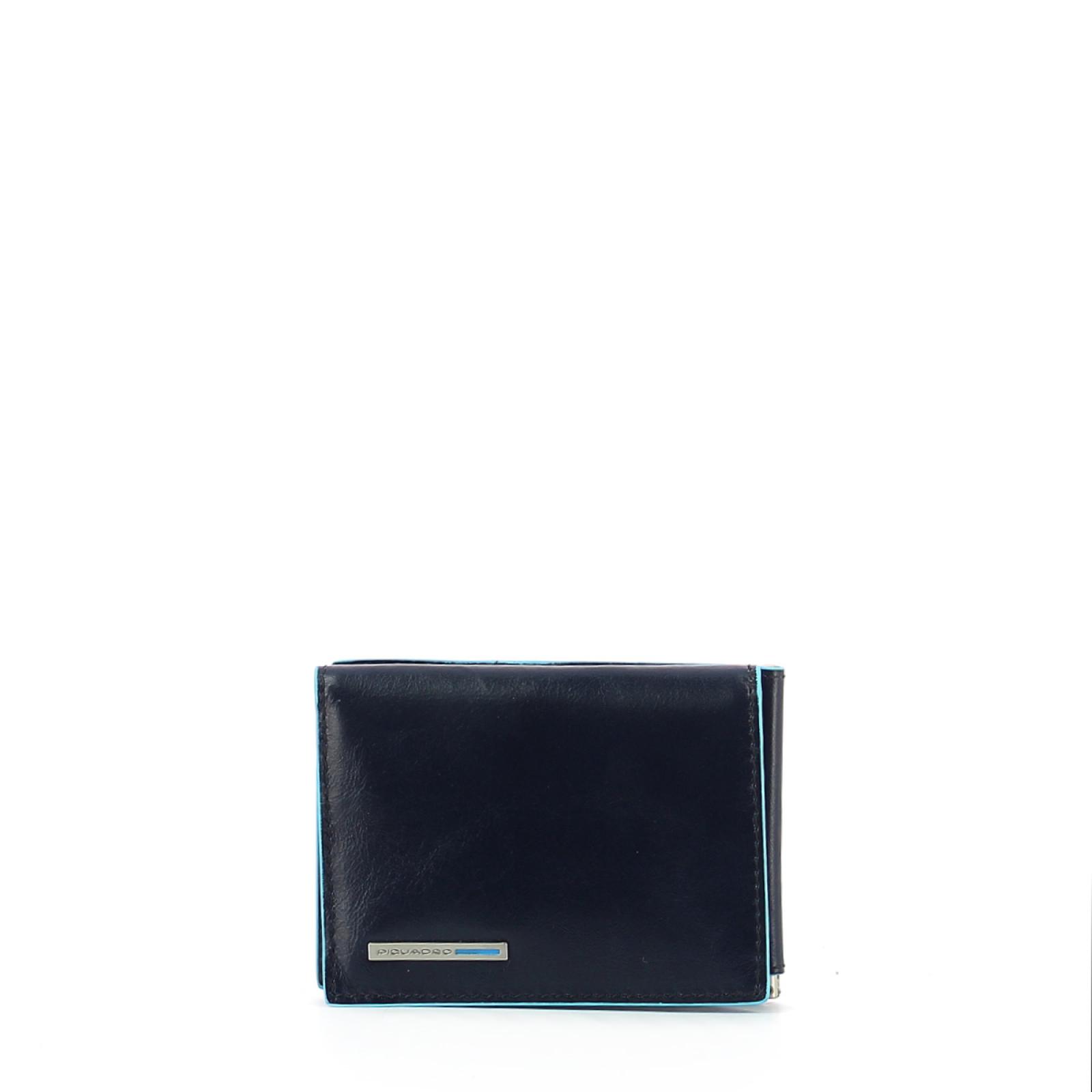 Piquadro Portafoglio con ferma soldi RFID Blue Square - 1