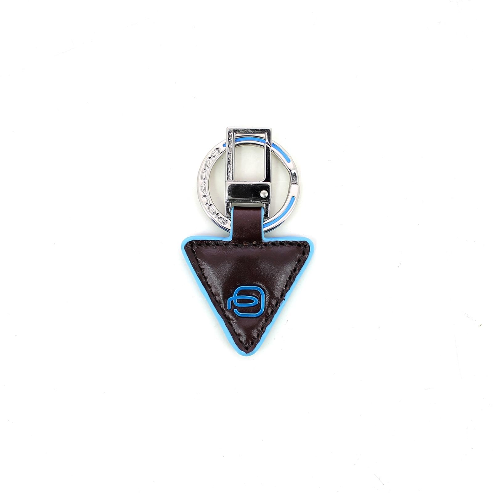 Triangle Leather Keyring Blue Square-MO-UN