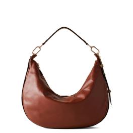 Borbonese Hobo Bag Oyster Medium Cuoio OP Naturale - 1