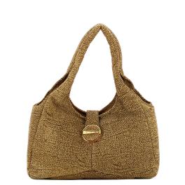 Borbonese Hobo Bag Eclipse Medium in suede OP Naturale - 1