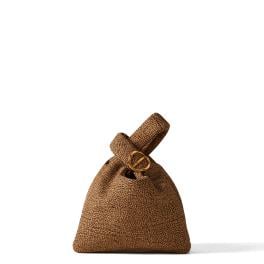 Borbonese Borsa a mano Twinnie Small in camoscio OP Naturale - 1