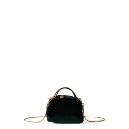 Borbonese Mini Sexy Bag in velluto Alloro OP Naturale - 1
