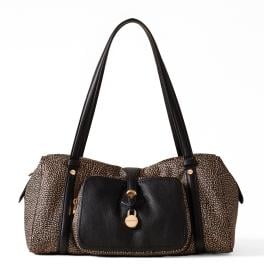 Borbonese Bauletto Poche Medium OP Naturale Nero - 1