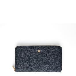 Borbonese Portafoglio RFID in Nylon Riciclato Zip Around Blu Lapis - 1