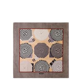 Borbonese Foulard 90x90 Ombrelloni OP Naturale Sabbia Nero - 910600070013X69 - 1