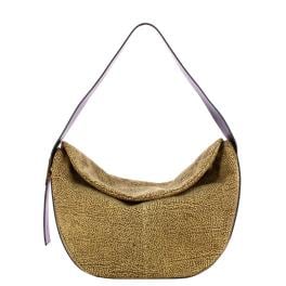 Borbonese Hobo Bag Medium in suede OP Naturale - 1
