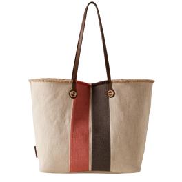 Borbonese Shopping Large Flight Corda Red Papaya Testa Moro - 1