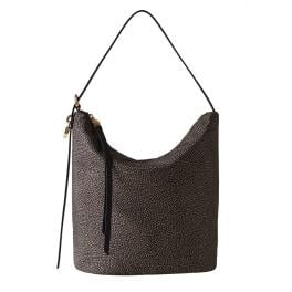 Borbonese Hobo Bag Prive Medium Catrame - 1