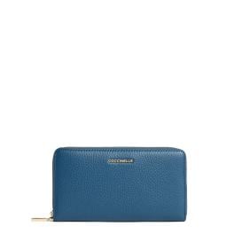 Coccinelle Portafoglio Metallic Soft Large Zip Around Deep Blue - 1