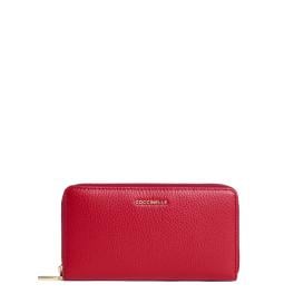 Coccinelle Portafoglio Metallic Soft Large Zip Around Scarlet - 1