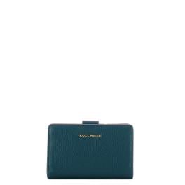 Coccinelle Portafoglio Medio Metallic Soft Deep Blu - 1