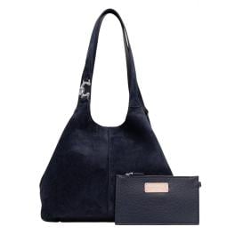Coccinelle Borsa a spalla C-Easy Suede Midnight Blue - 1