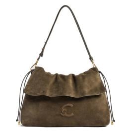 Coccinelle Borsa a spalla Lidia Suede Medium Fango - 1