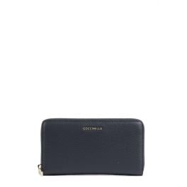 Coccinelle Portafoglio Metallic Soft Large Zip Around Midnight Blue - 1