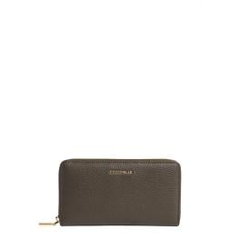 Coccinelle Portafoglio Metallic Soft Large Zip Around Fango - 1