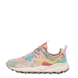 Flower Mountain Sneakers Donna Yamano 3 Suede/Nylon Leo Sage Pink Yellow - 1